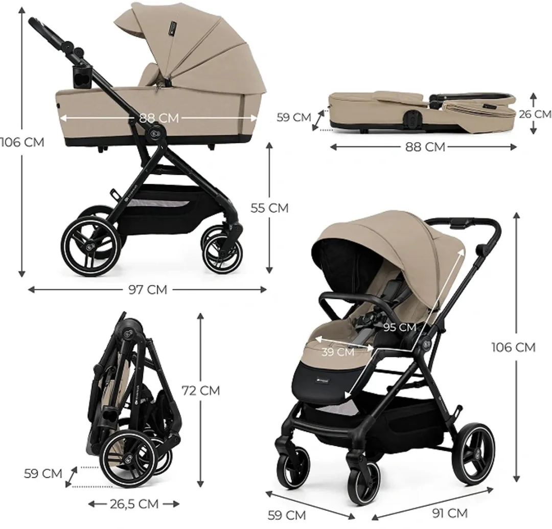 KinderKraft YOXI 3-in-1 Kinderwagen Beige