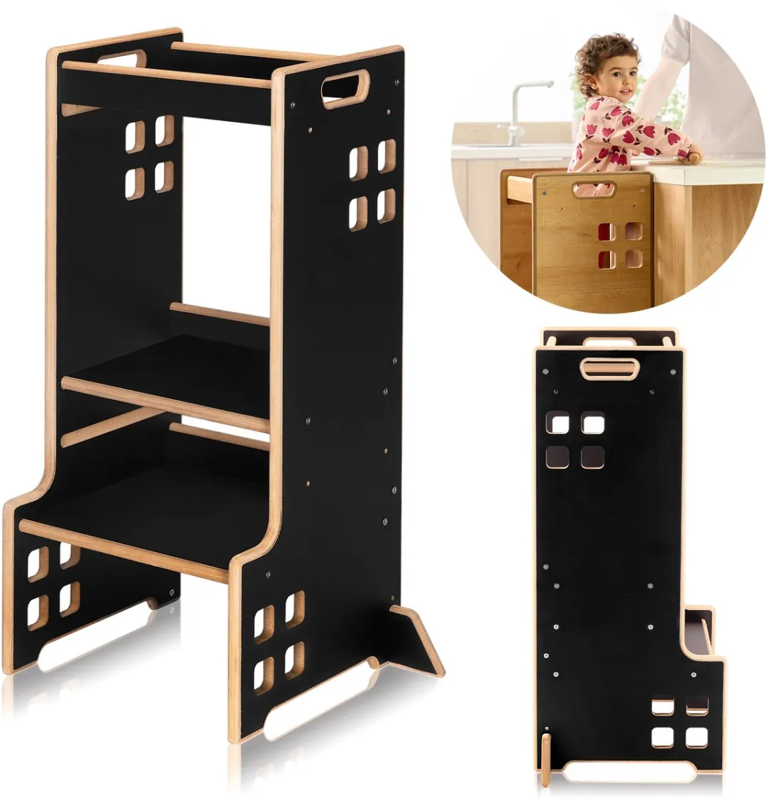 Lionelo Cass 2-in-1 Montessori Leertoren & Boekenplank - Natuurlijk