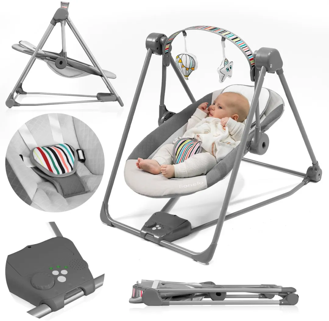 Lionelo Otto Wipstoel - Roze/Grijs - Tot 9 kg - 5 Schommelsnelheden