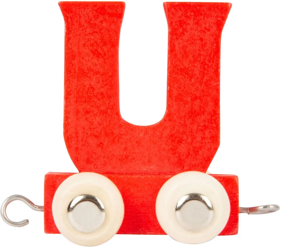 Small Foot - Houten Lettertrein Rood - U - 12 stuks