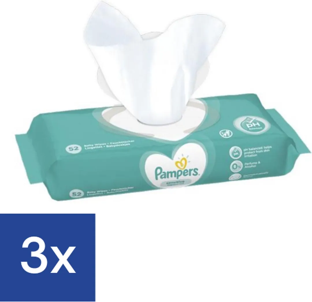 Pampers Billendoekjes Sensitive 156 Stuks