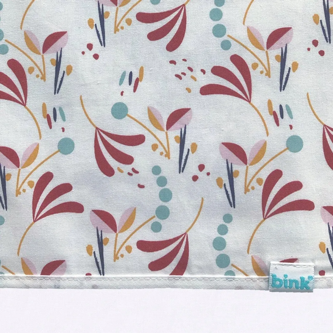 BINK Bedding Ledikantlaken Stef 100 x 150 cm - laken voor ledikant - lakentje - babylaken - bloemen - rood - blauw