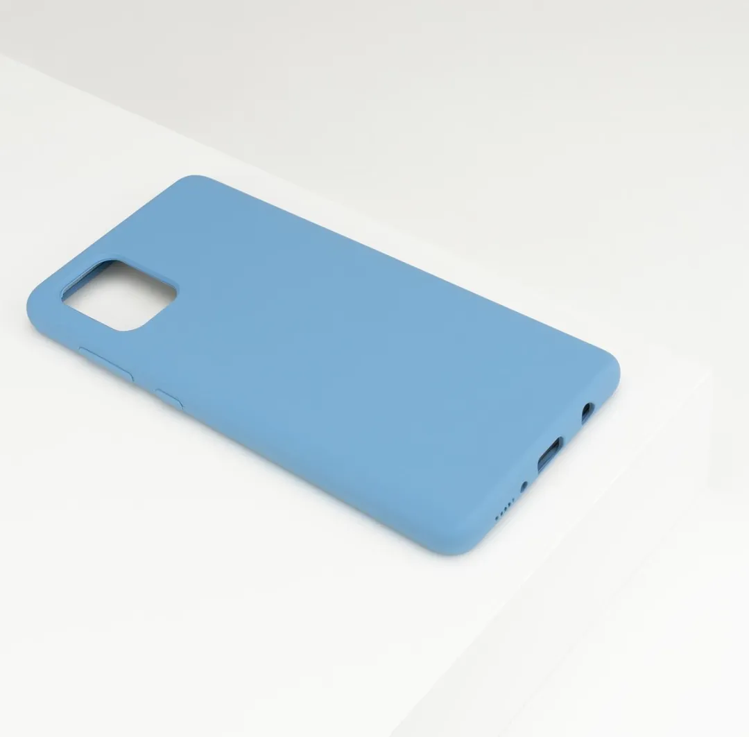 BMAX Siliconen Hoesje Samsung Galaxy A71 - Denim Blauw - afbeelding 6 van 6