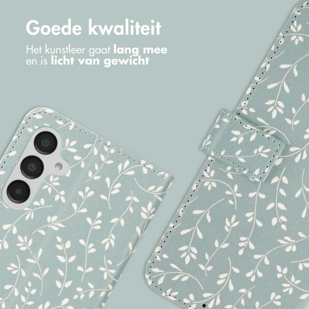 Imoshion Hoesje Samsung Galaxy A16 Smoke Green Flowers - 3 Pasjes