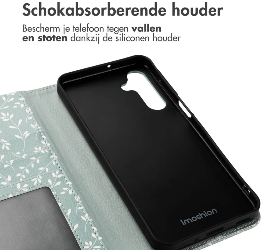 Imoshion Hoesje Samsung Galaxy A16 Smoke Green Flowers - 3 Pasjes