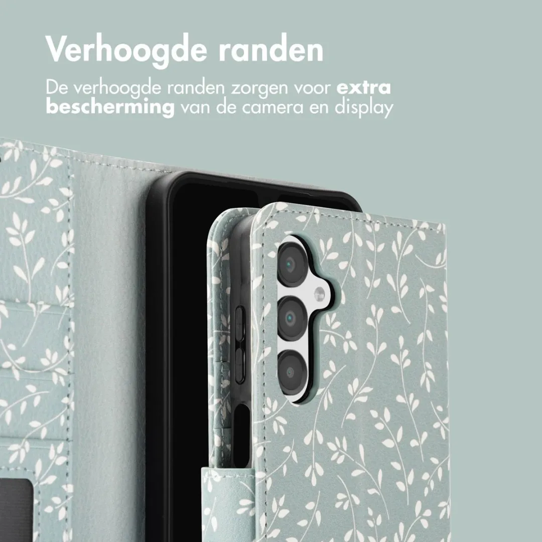 Imoshion Hoesje Samsung Galaxy A16 Smoke Green Flowers - 3 Pasjes