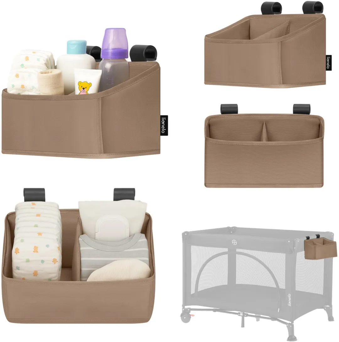 Lionelo Sidepocket Small Bedside Wiegorganizer 26x12x15cm - Grijs