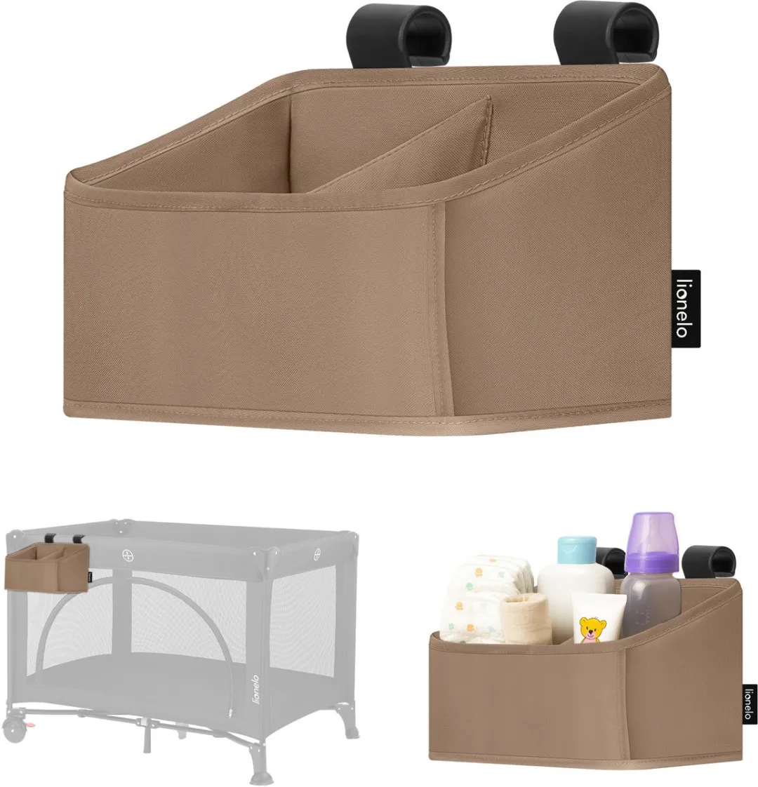 Lionelo Sidepocket Small Bedside Wiegorganizer 26x12x15cm - Grijs