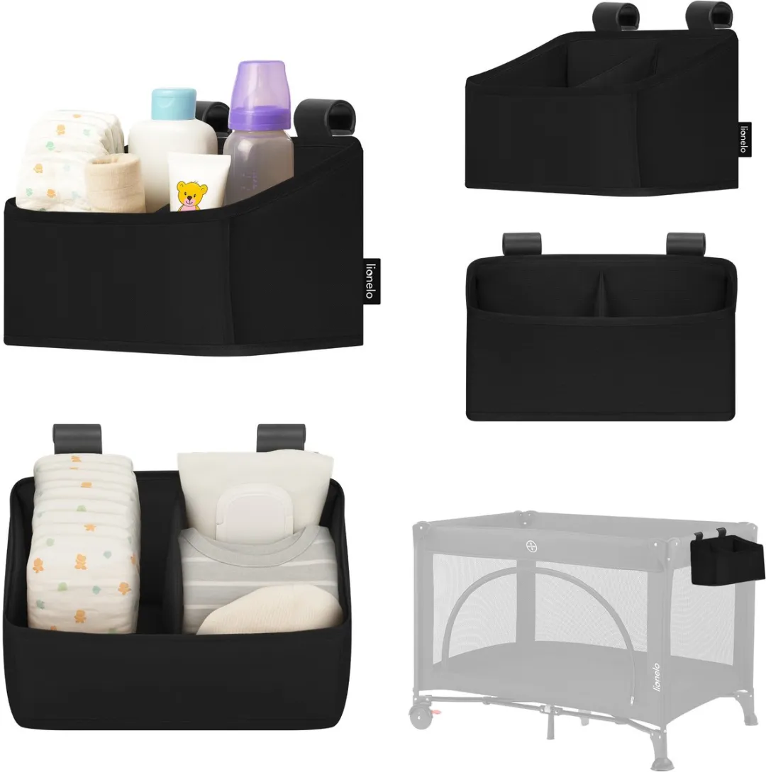 Lionelo Sidepocket Small Bedside Wiegorganizer 26x12x15cm - Grijs