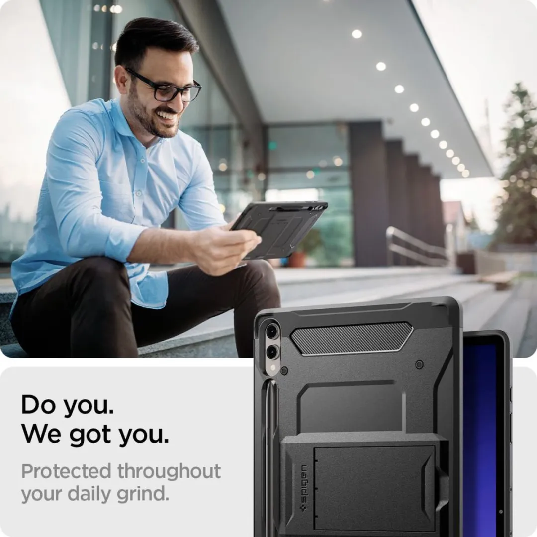 Spigen Tough Armor Pro ACS06835 Hoesje - Samsung Galaxy Tab S9+ Zwart