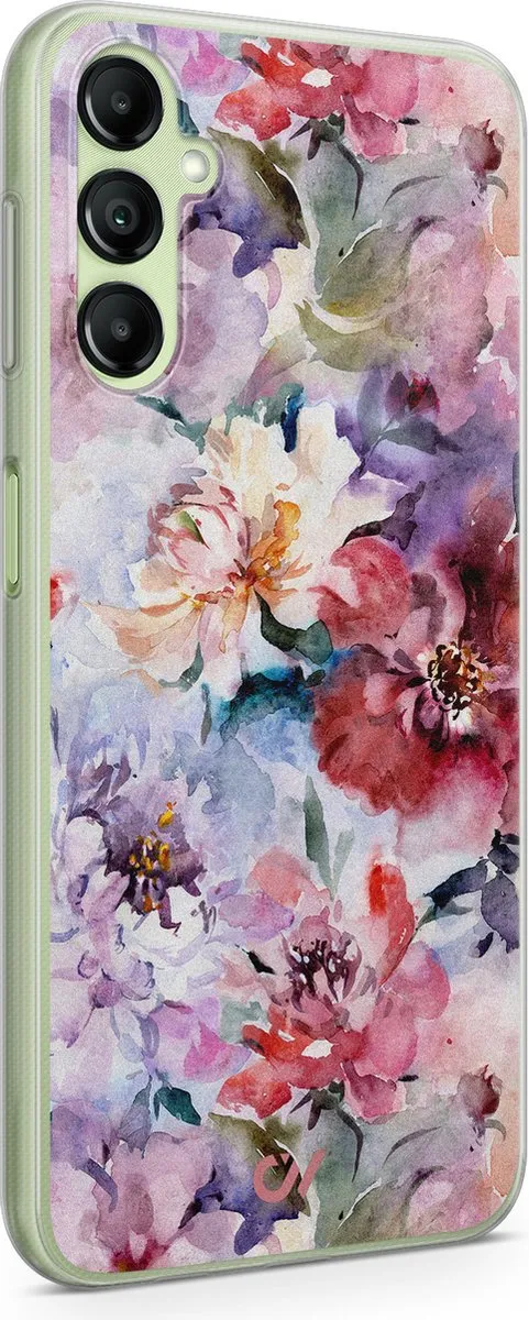 Casevibes Samsung Galaxy A14 5G Hoesje - Roze Bloemen Acryl
