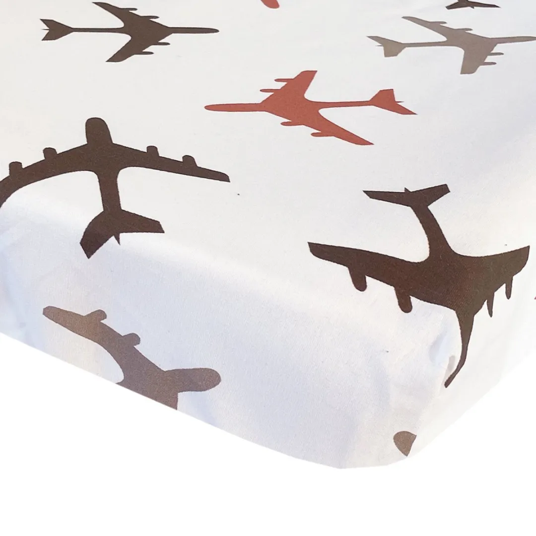 BINK Bedding Hoeslaken Planes Choco