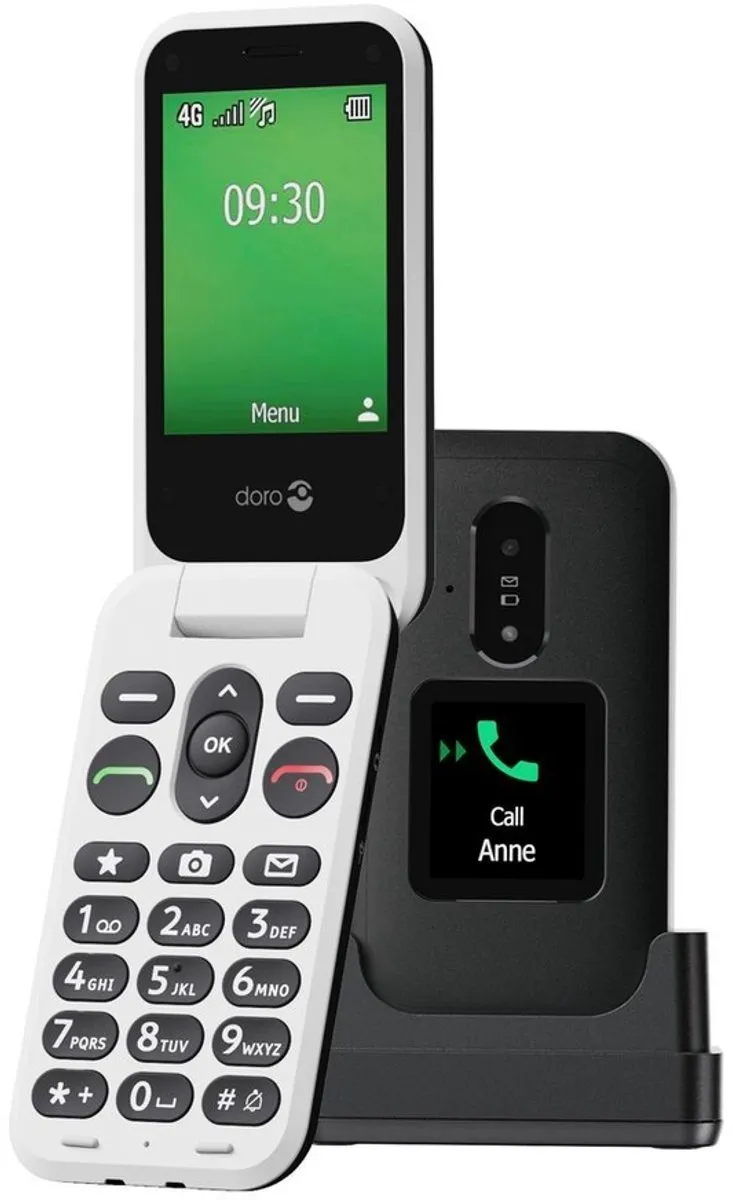 Doro E30 4G GSM Telefoon - 35dB Versterking - Dual Display - Zwart