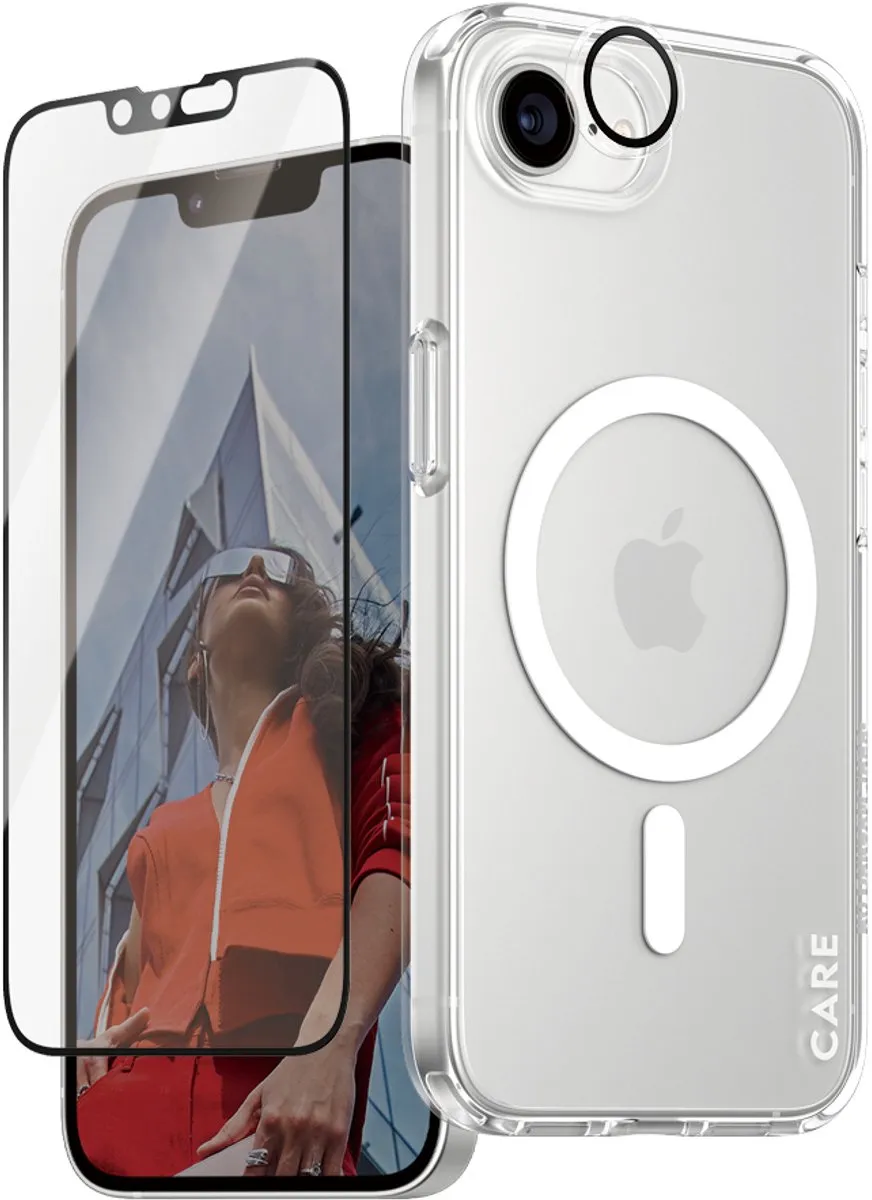 PanzerGlass Care By Flagship 3-in-1 Beschermingsset iPhone 16E - Zwart