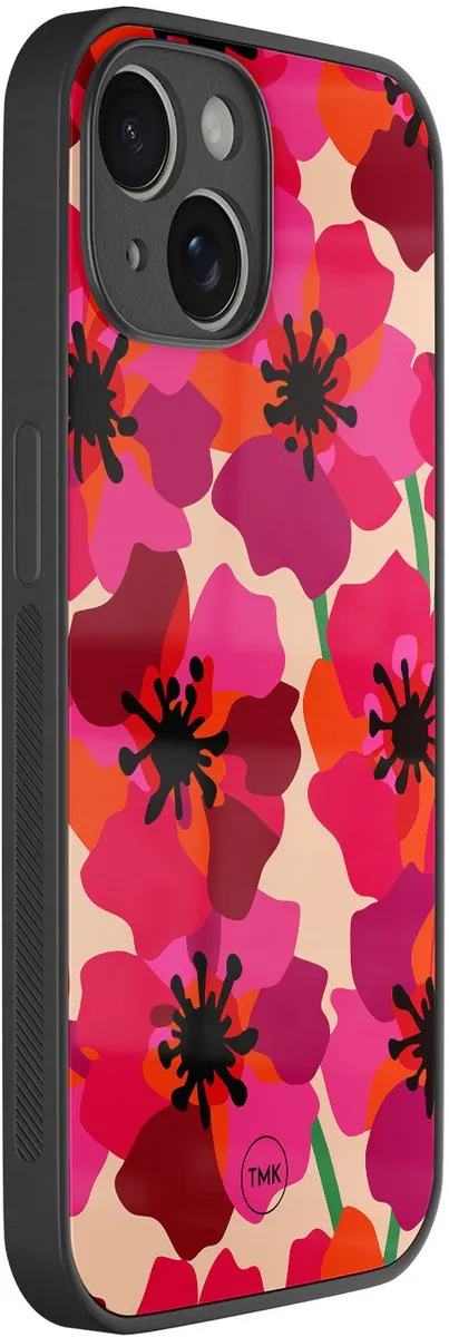 Casevibes iPhone 14 Hoesje - Roze Floral Bliss - TPU Glossy