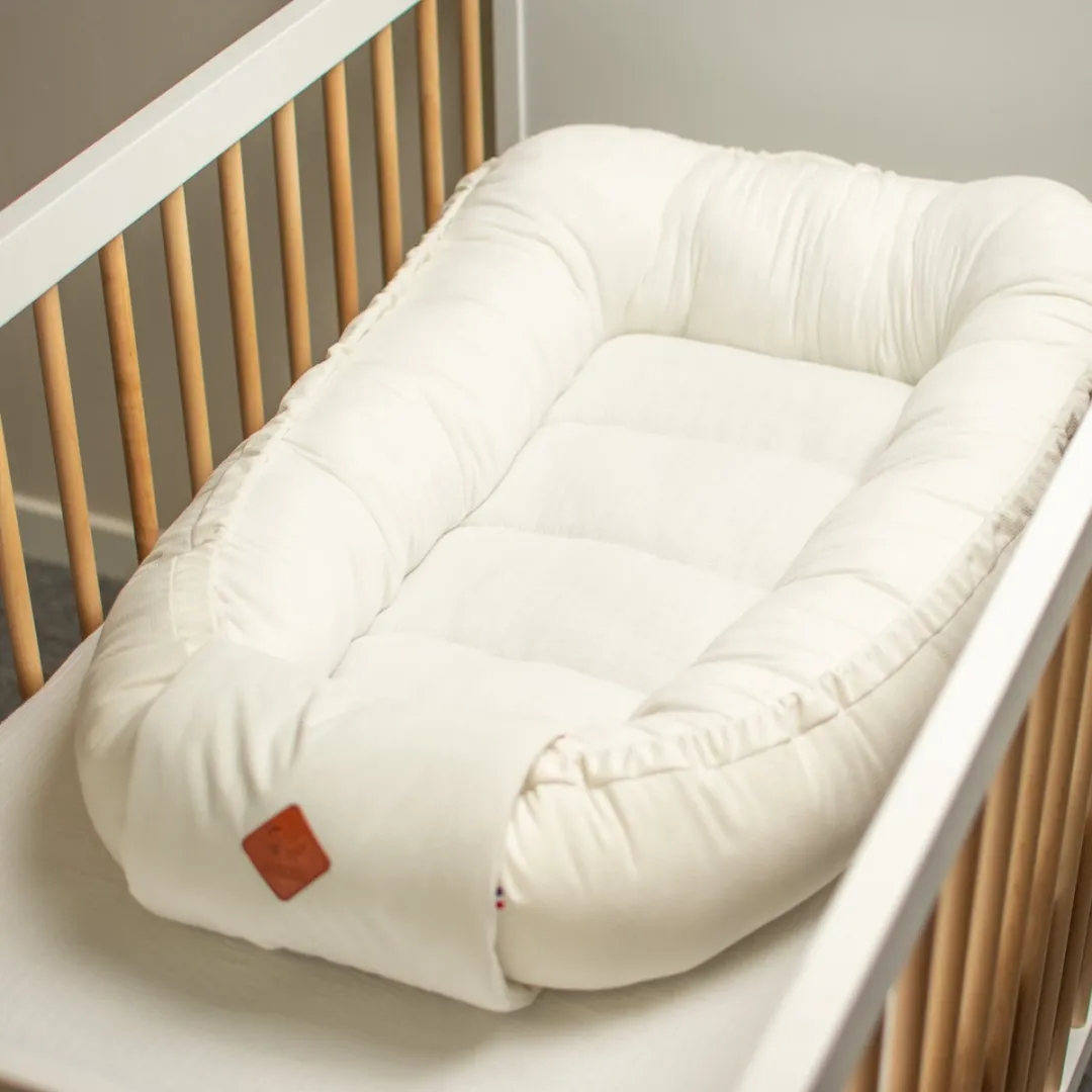Sevira Kids - Babynest verkleiner van bed in katoenen mousseline - Ecru