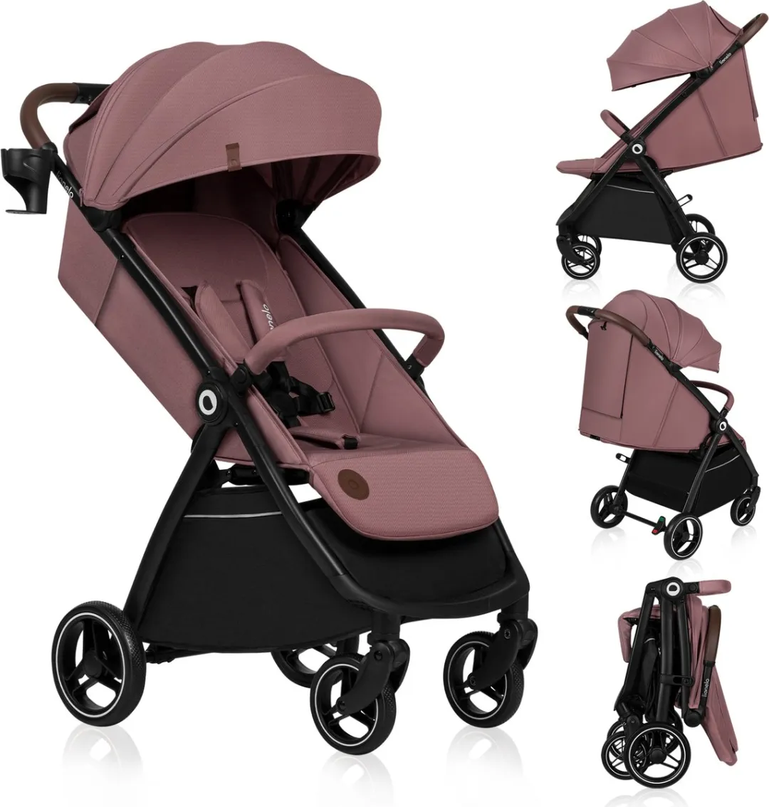 Lionelo Ingrid Kinderwagen - Groen - Auto-Folding - 360° EVA Wielen