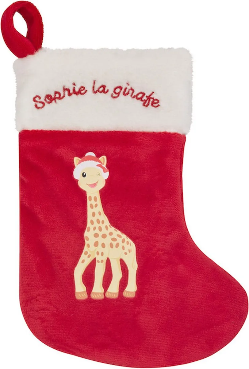 Sophie de Giraf Kerstmis Set - Rood/Beige