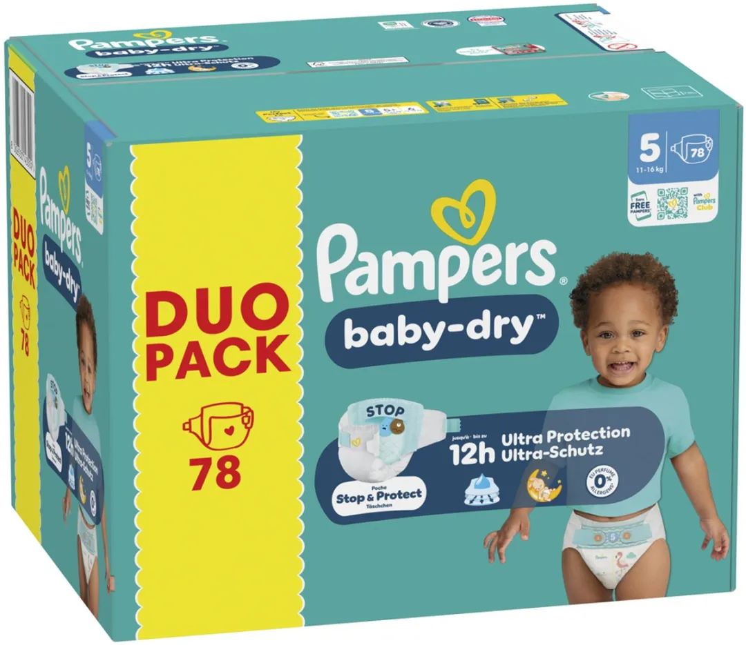 Pampers Baby-Dry Maat 5 Luiers 78 Stuks - 11-16kg