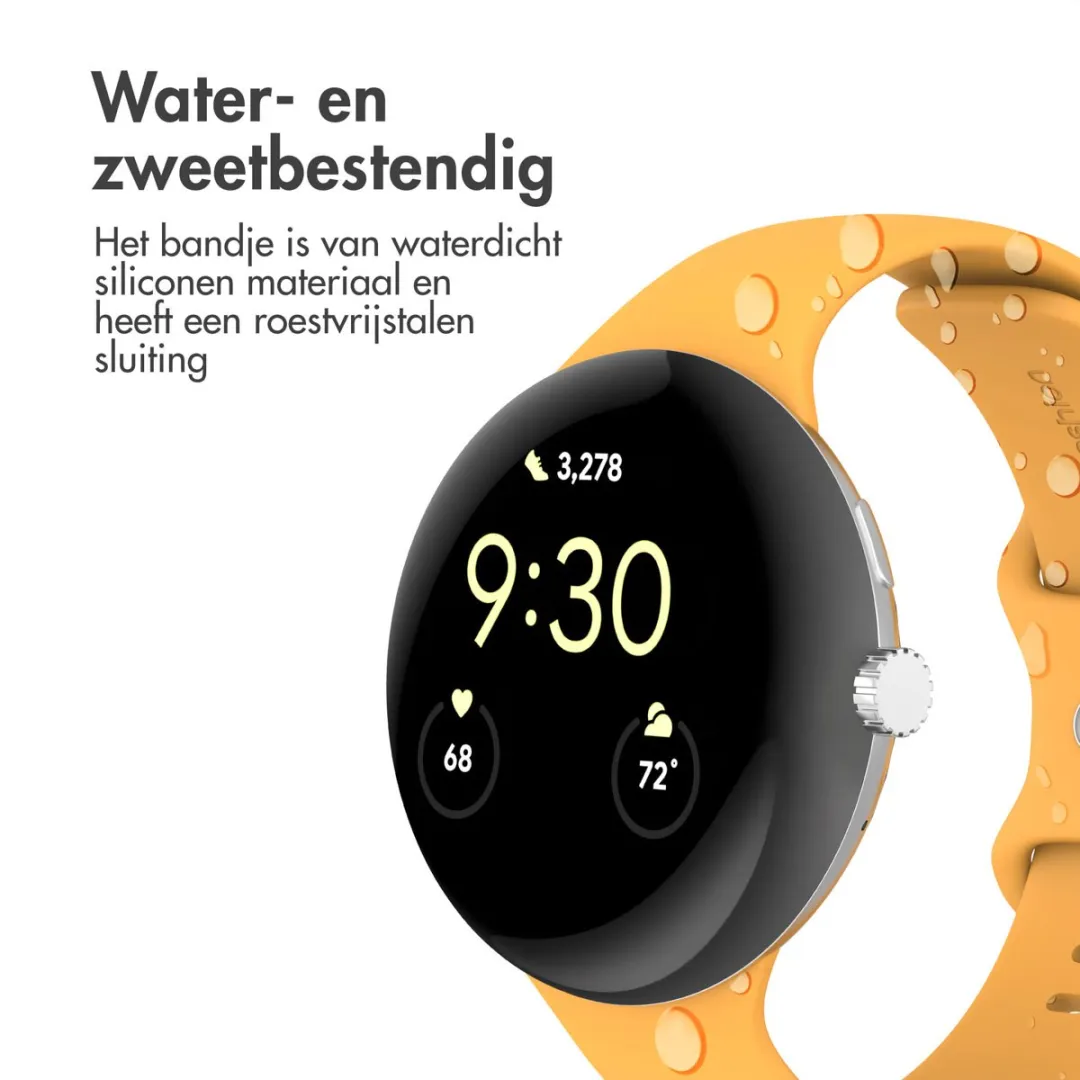 Imoshion Siliconen Bandje Google Pixel Watch 3/4 45mm - Maat L - Geel - afbeelding 6 van 6