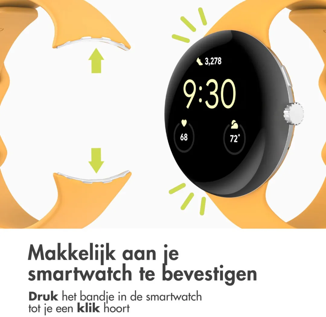Imoshion Siliconen Bandje Google Pixel Watch 3/4 45mm - Maat L - Geel