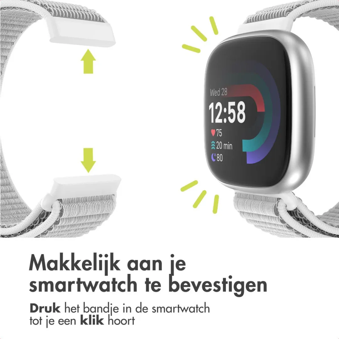 Imoshion Nylon Bandje Fitbit Sense/Versa - Grijs