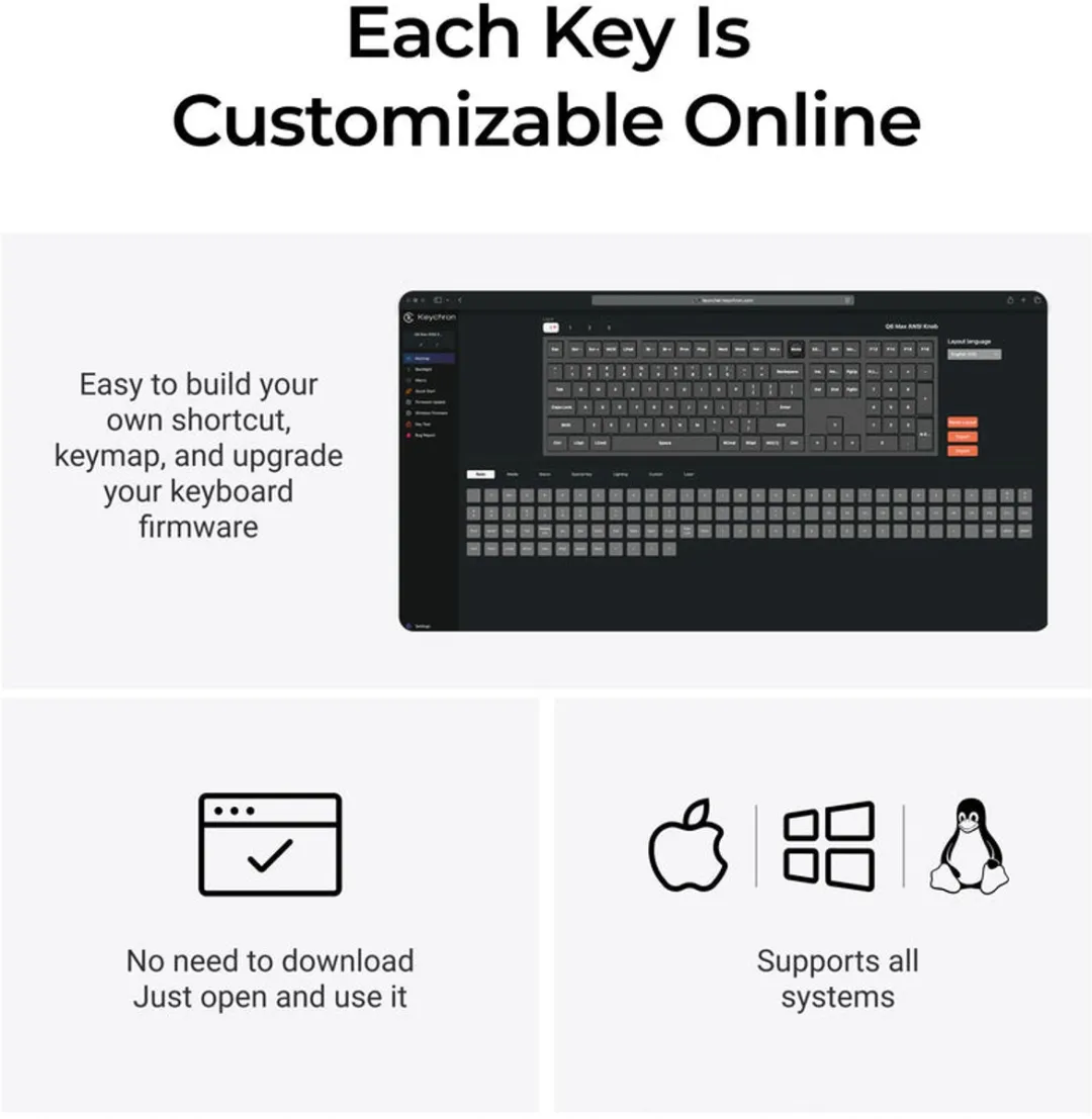 Keychron Q6 Max Q6M-P4 Toetsenbord - Banana Switch - Wit
