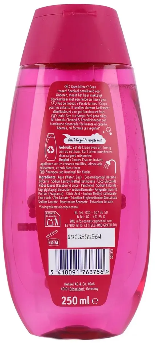 Schwarzkopf Kids Shampoo & Conditioner Raspberry 250ml