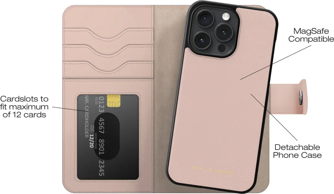 iDeal of Sweden Wallet+ MagSafe iPhone 15PM - 12 Pasjes - Pink - afbeelding 4 van 6