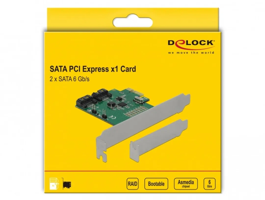 Delock 2-Port SATA RAID PCIe Kaart - Groen