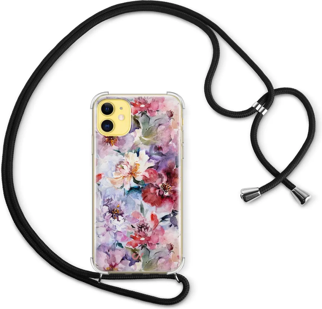 Casevibes Telefoonhoesje iPhone 11 Bloemen Acryl Roze C/11/UV/006