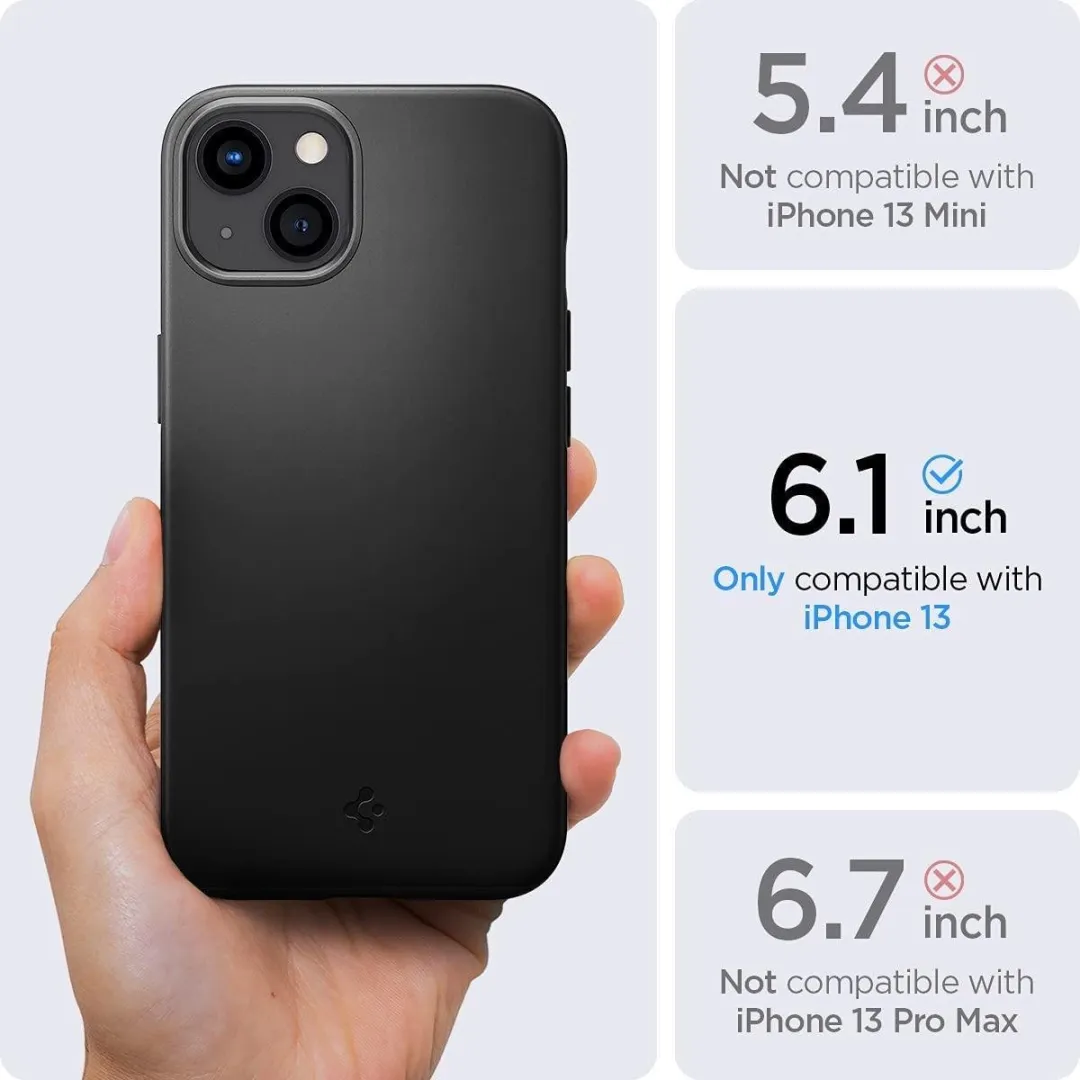 Spigen Thin Fit iPhone 13 Hoesje - Zwart - 8809811853360