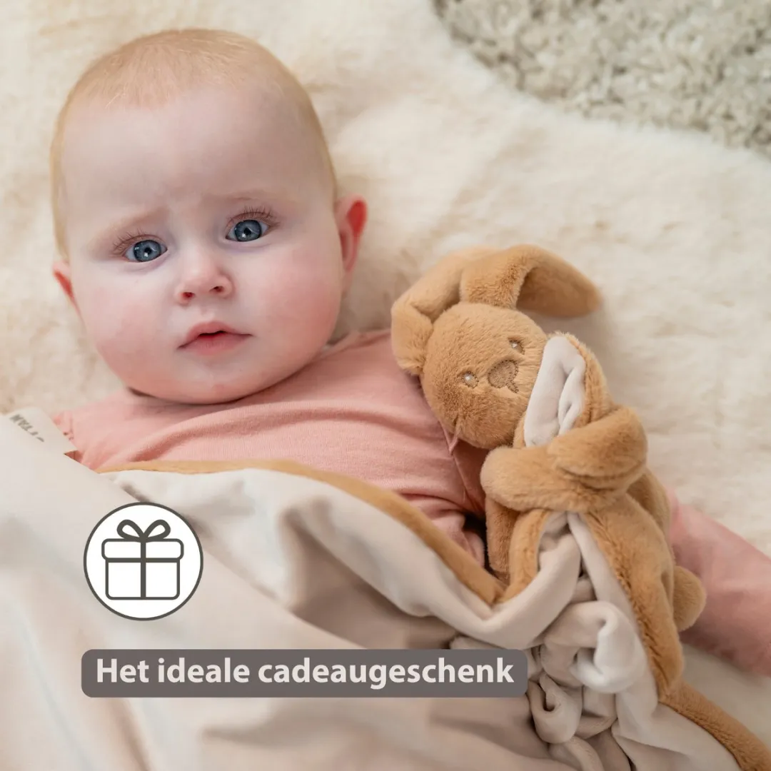 Nattou Lapidou Baby Dekentje 50x50cm - Konijn - Warm Beige