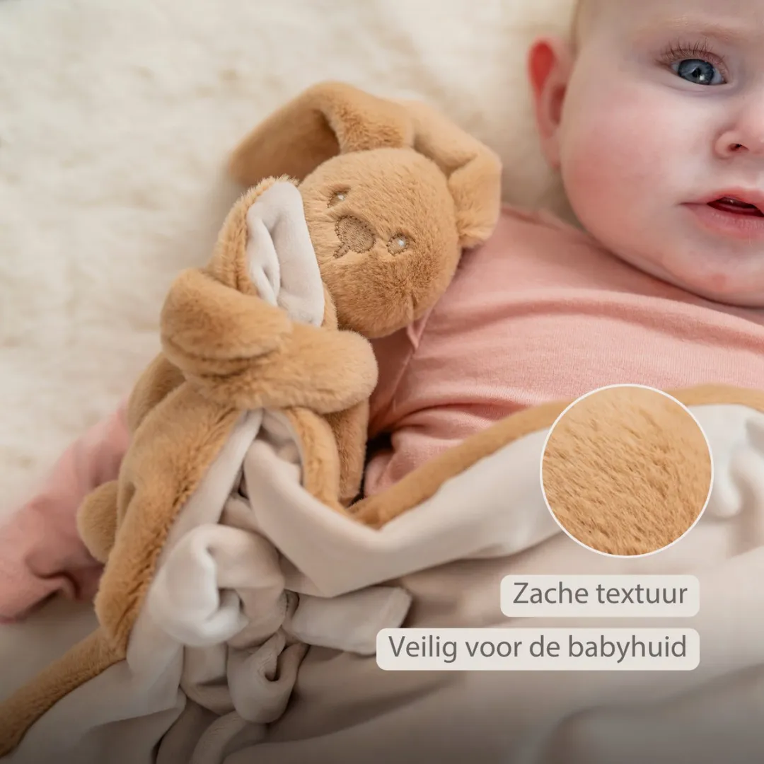 Nattou Lapidou Baby Dekentje 50x50cm - Konijn - Warm Beige