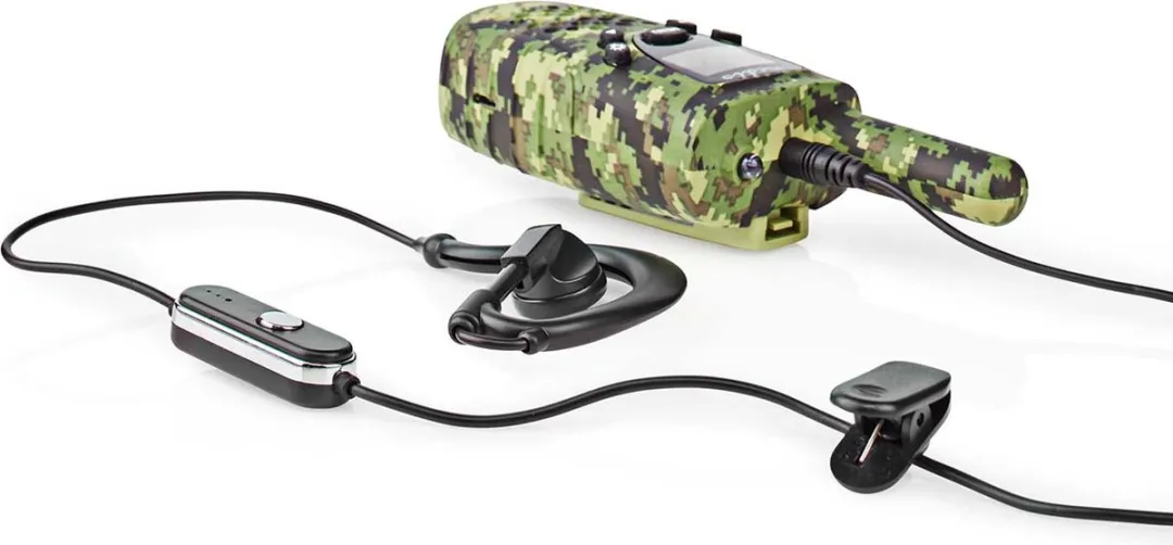 Nedis Walkie talkie Set - 2 Handsets - Tot 8 km - Frequentiekanalen: 8 - PTT / VOX - tot 2,5 uur - Koptelefoonoutput - 2 Headsets - Inclusief reiskoffer - Groen