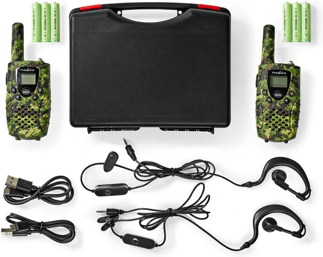 Nedis WLTK0810BK Walkie Talkie Set - 2 Handsets - 8 km - Groen - afbeelding 6 van 6