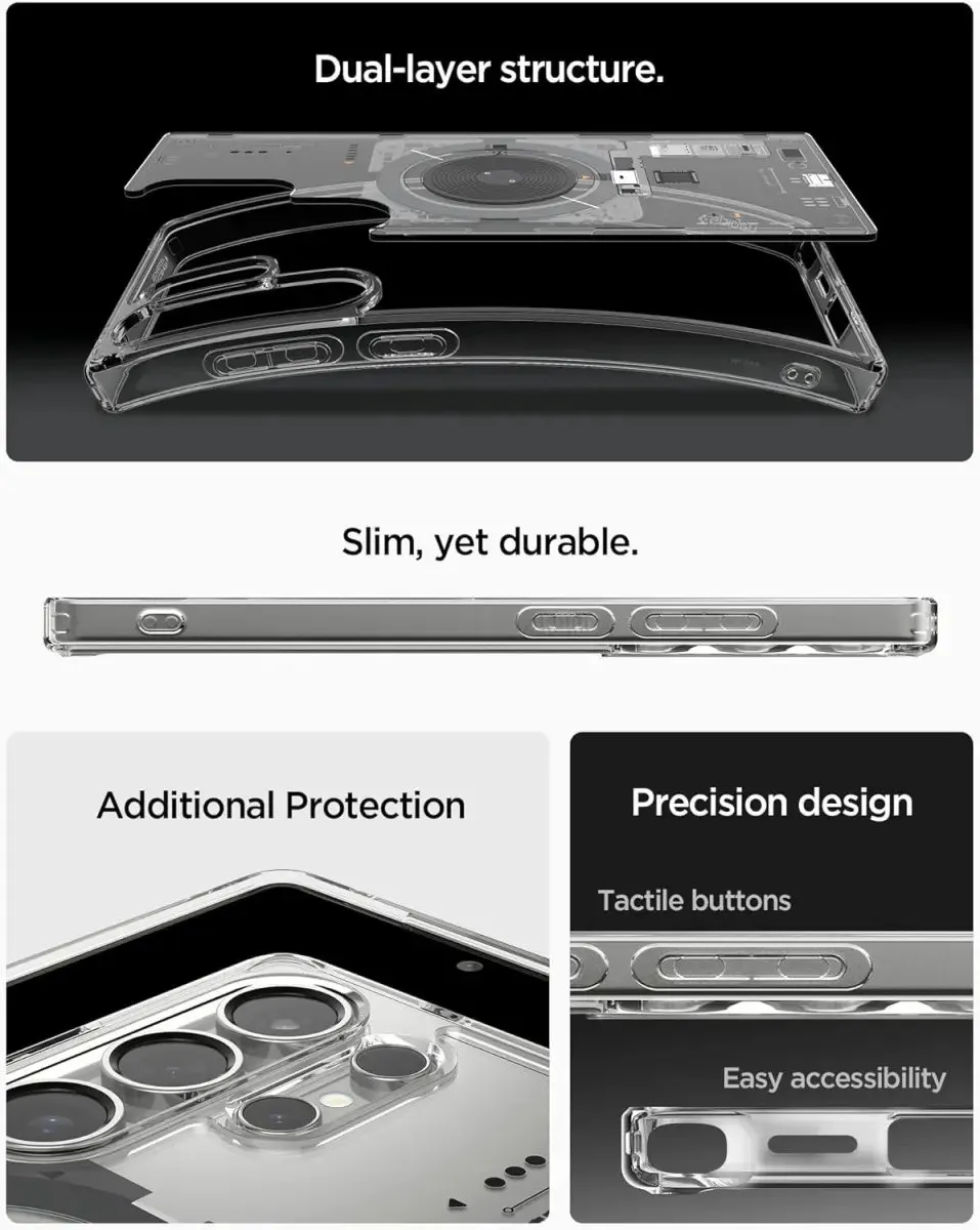 Spigen Ultra Hybrid MagFit Galaxy S25 Ultra Hoesje - Transparant