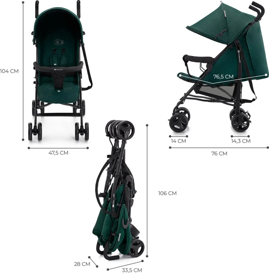 KinderKraft TIK Buggy Reisbuggy - 6,5 kg Groen