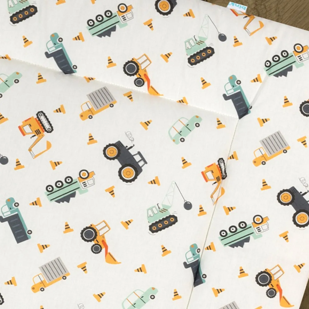 BINK Bedding Boxkleed Bram 80x100cm - Fiberfill 400g - Mintgroen/Geel/Orange/Grijs - Tweezijdig Katoen