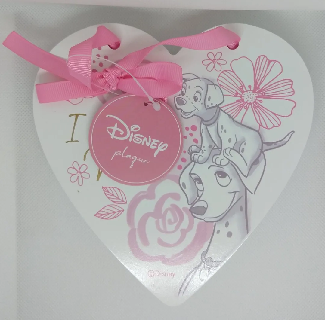Disney 101 Dalmatiërs Hart Hanger I Love You Mum 16cm - Roze/Grijs/Goud