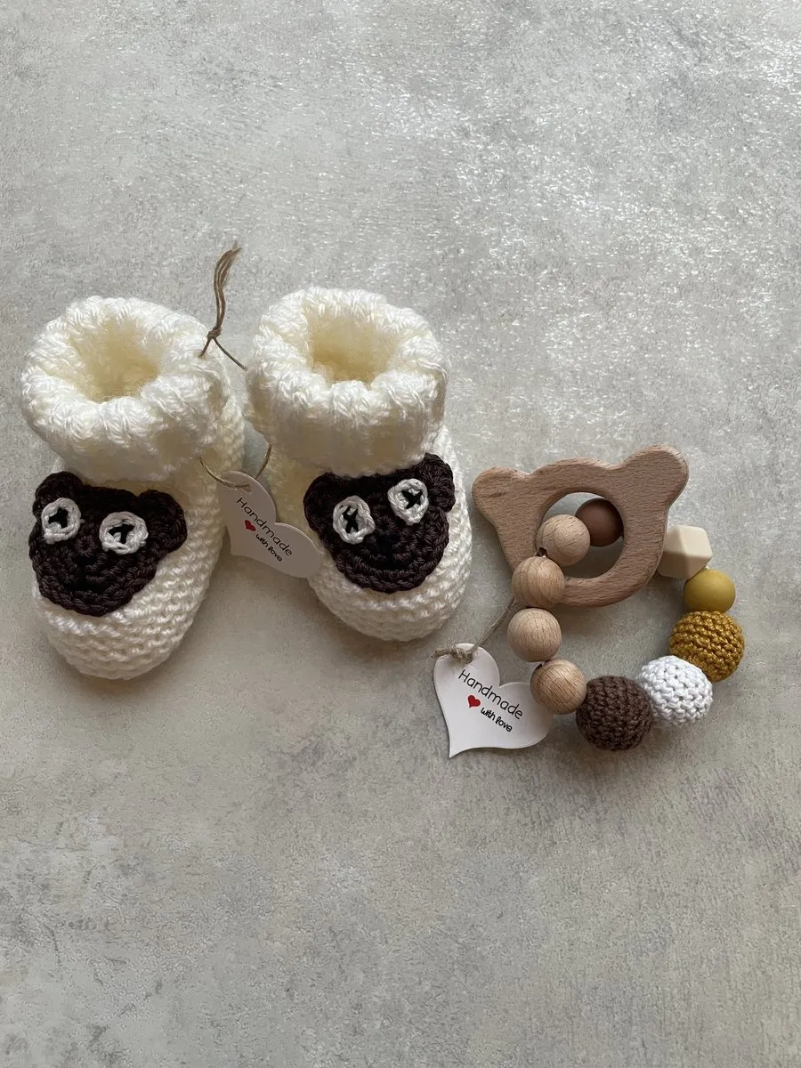 Disney Handgehaakte Babyslofjes 0–6 maanden - Bruin - afbeelding 5 van 5