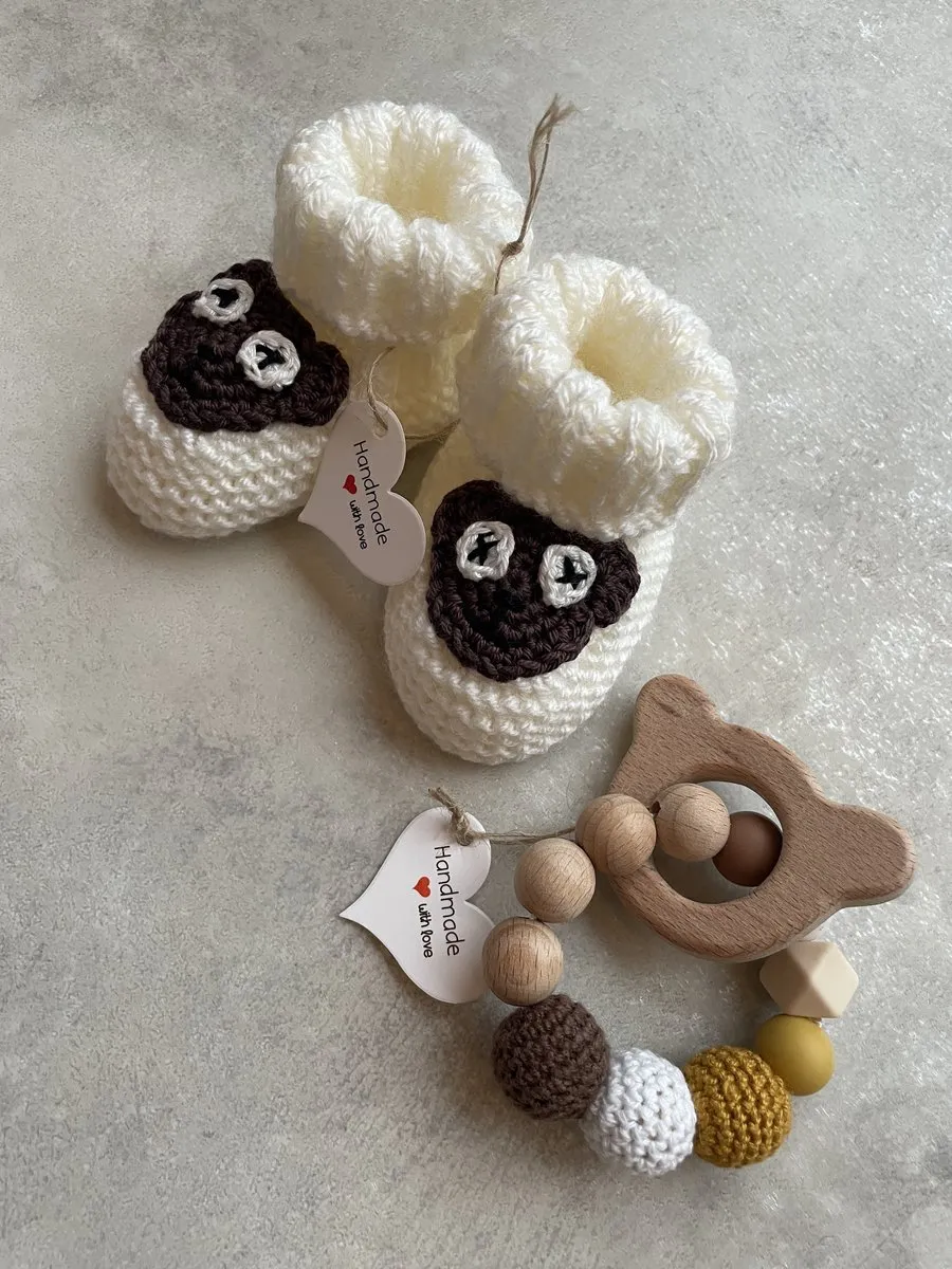 Disney Handgehaakte Babyslofjes 0–6 maanden - Bruin - afbeelding 4 van 5
