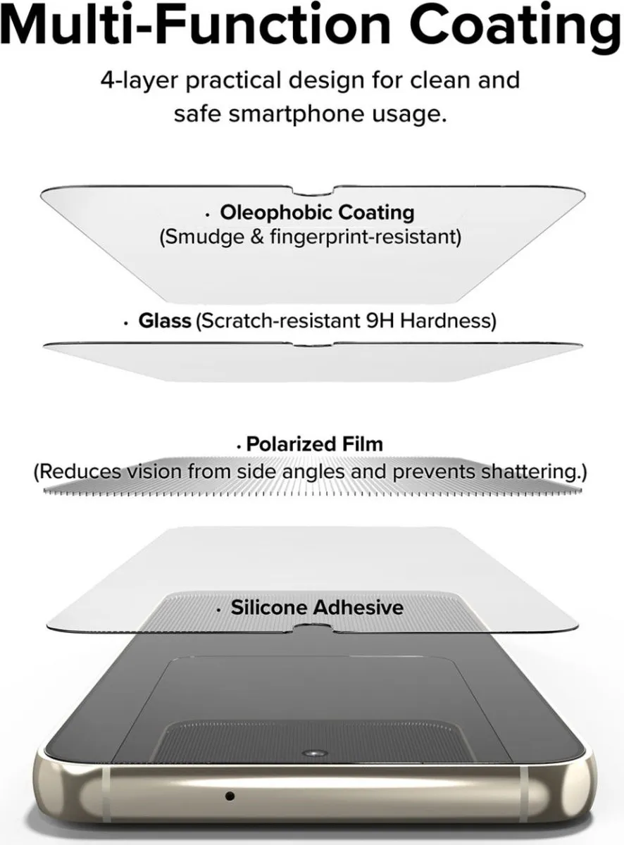 Ringke Screen Protector Samsung Galaxy S23 - 9H Tempered Glass - Inclusief Jig