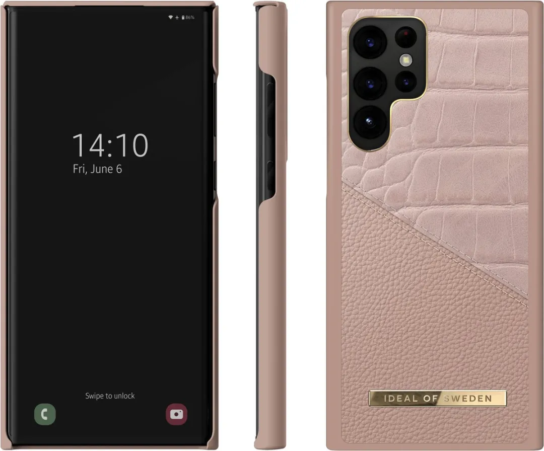 iDeal of Sweden Fashion Case Atelier Galaxy S22 Ultra Rose Smoke Croco - afbeelding 4 van 5