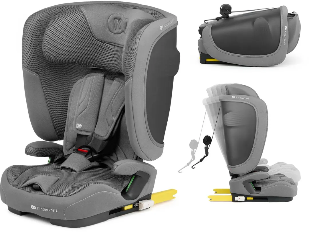KinderKraft FIX2GO i-Size Autostoel 76-150cm - Groep 2/3 - Grijs