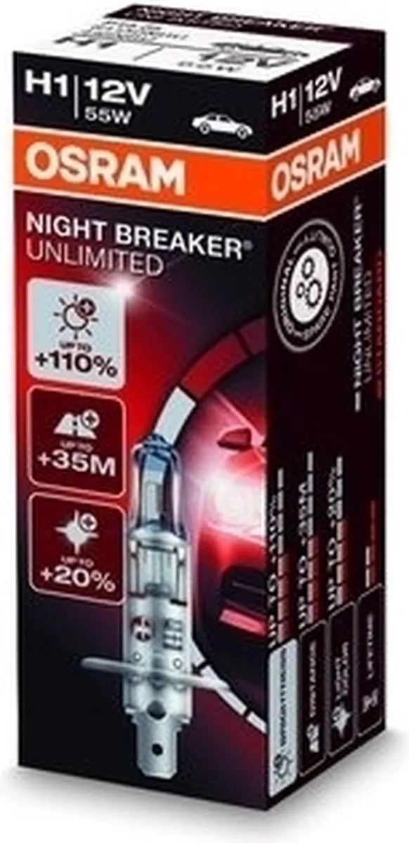 Osram Night Breaker Unlimited H1 Halogeenlamp 12V/55W - 3500K
