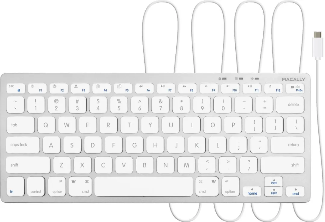 Macally UCSLIMKEYCA USB-C Toetsenbord - Wit - QWERTY