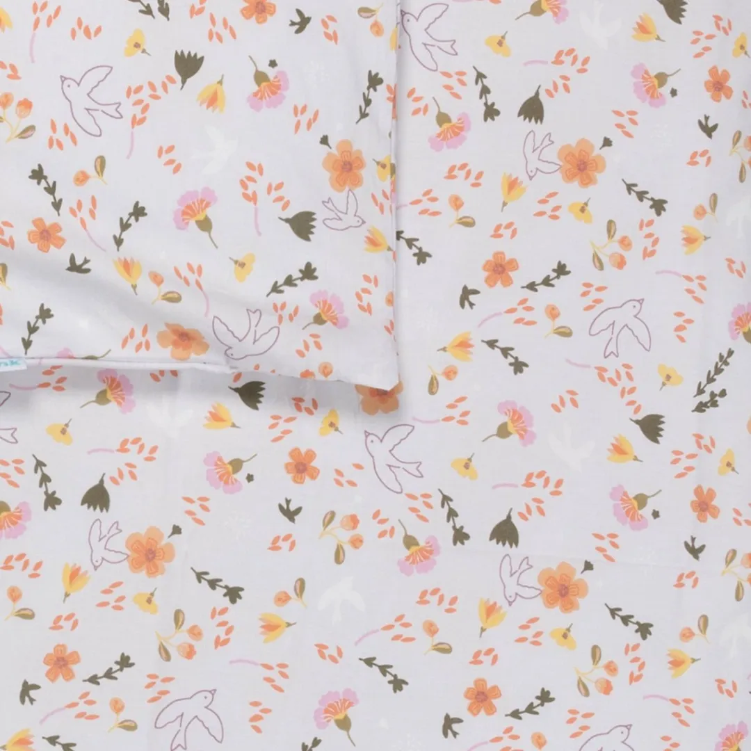 BINK Bedding Dekbedovertrek Saar 135x100cm - Bloemen/Vogels - Multicolor