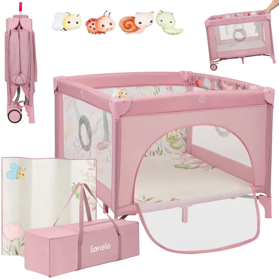 Lionelo Mille Plus Kinderbox 0-36 maanden - T25 Schuimmatras - Grijs/ Groen