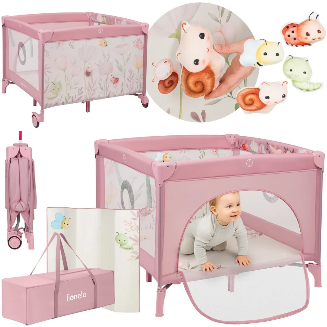 Lionelo Mille Plus Kinderbox 0-36 maanden - T25 Schuimmatras - Grijs/ Groen